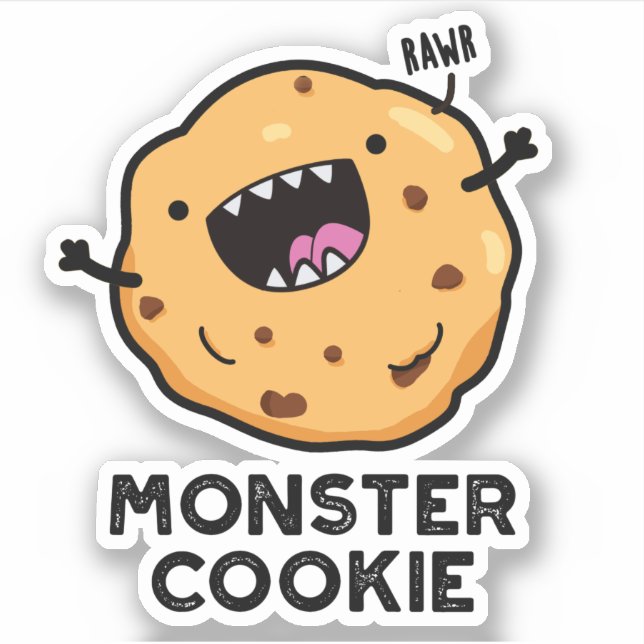 Monster Cookie Funny Food Puff Aufkleber (Vorderseite)