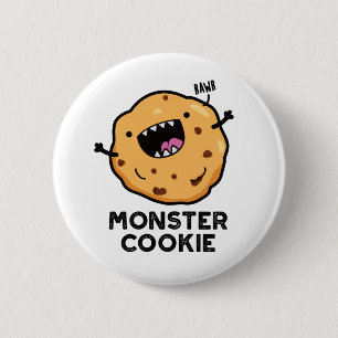 Monster Cookie Funny Food Puff Button