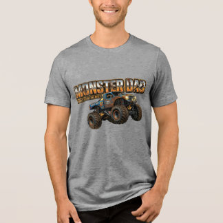 Monster-Daddy Herren Monster-Truck T-Shirt Tri-Blend Shirt