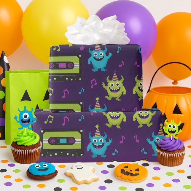 Monster Dance Party Geburtstag Geschenkpapier (Von Creator hochgeladen)