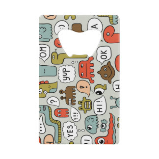 Monster des niedlichen Cartoon: Nahtloser Hintergr Geldbeutel Flaschenöffner