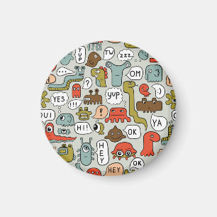 Monster des niedlichen Cartoon: Nahtloser Hintergr Magnet