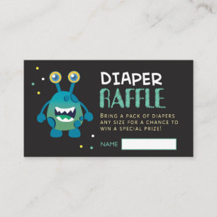 Monster Diaper Raffle Ticket (Junge) Begleitkarte