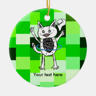 Monster, die sich beim Spielen mit dem Hoop amüsie Keramik Ornament