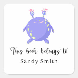 Monster - Dieses Buch gehört Quadratischer Aufkleber