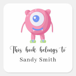 Monster - Dieses Buch gehört Quadratischer Aufkleber