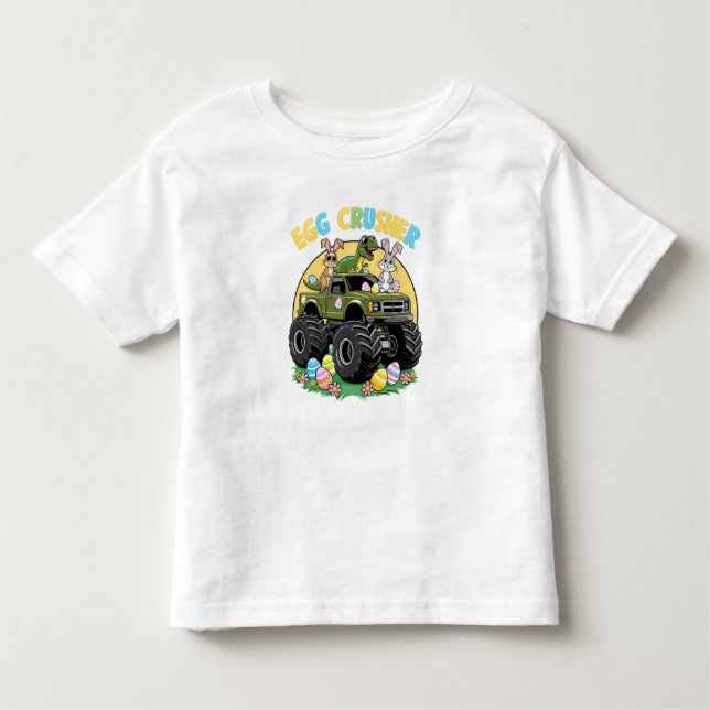 Monster Dino Truck Ostererlebnis Kleinkind T-shirt (Vorderseite)