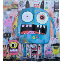 Monster-Duschvorhang