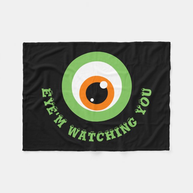 Monster Eye Pun Fleece Blanket (Vorderseite (Horizontal))