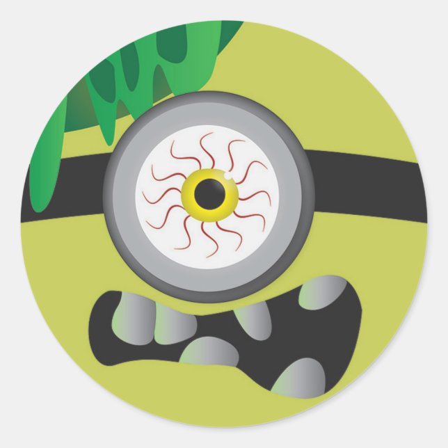 Monster Eye Runder Aufkleber (Vorderseite)