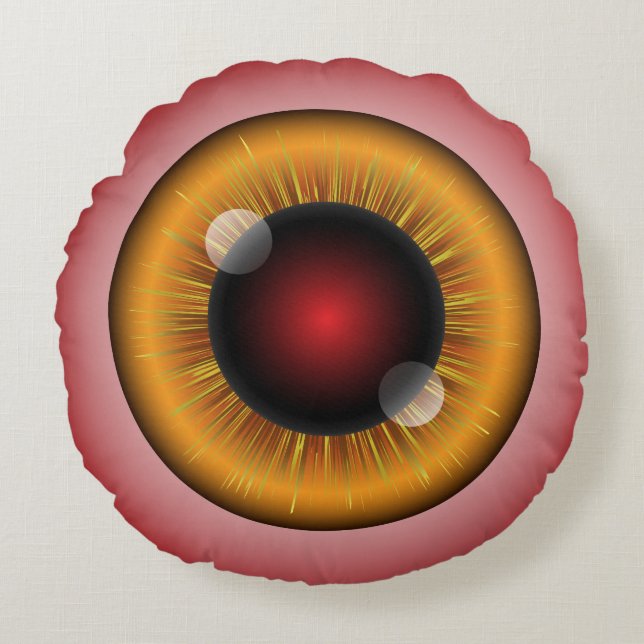 Monster Eyeballs Rundes Kissen (Vorderseite)