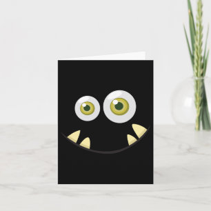 Monster Face Halloween Kostüm Idee Beängstigend Ni Karte