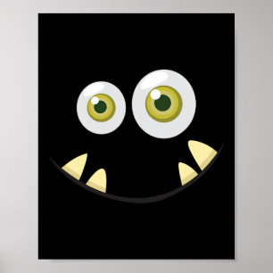 Monster Face Halloween Kostüm Idee Beängstigend Ni Poster