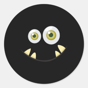 Monster Face Halloween Kostüm Idee Beängstigend Ni Runder Aufkleber