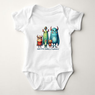 Monster Familie - Glückliches Halloween! Baby Strampler