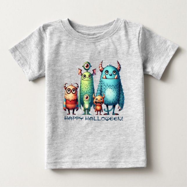 Monster Familie - Glückliches Halloween! Baby T-shirt (Vorderseite)