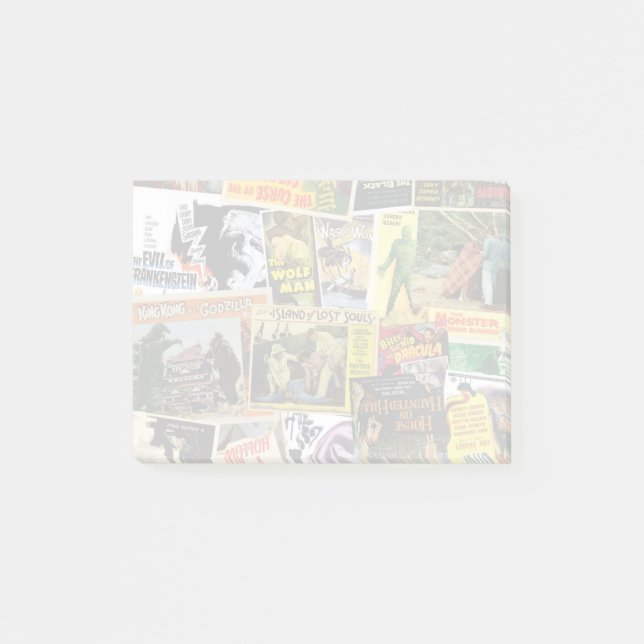 Monster-Film-Collage Post-it Klebezettel (Vorderseite)