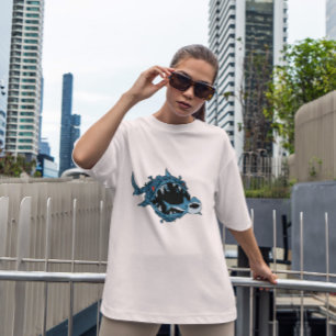 Monster Fisch essen Hai T-Shirt