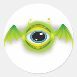 Monster-Fliege-Auge Runder Aufkleber