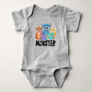 Monster Friends   Baby Strampler