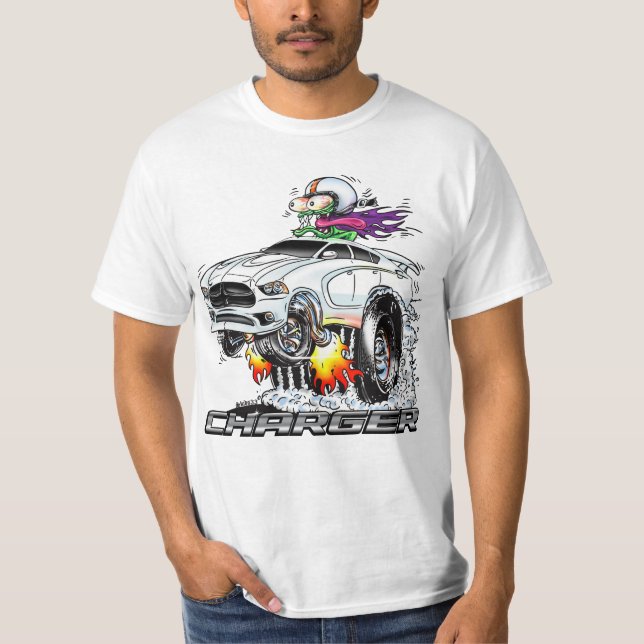 Monster-Frisierte Auto (WEISS) T-Shirt (Vorderseite)