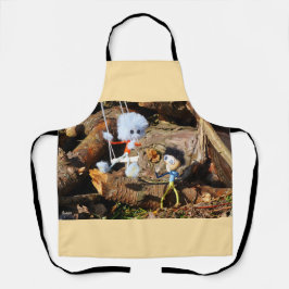 Monster Fubby op schommel. Schürze