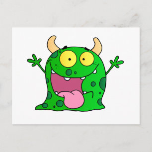 Monster Funny Comic Zeichnend Cartoon Niedlich Hap Postkarte