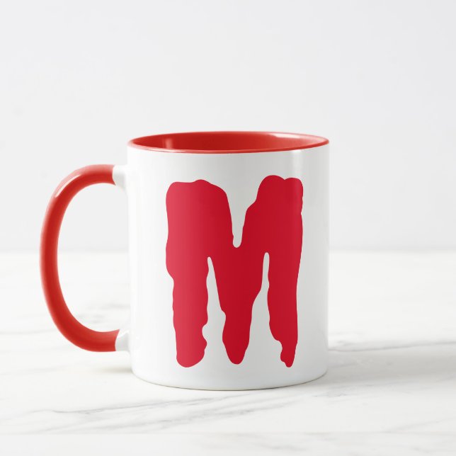 Monster für seine Tasse Initial Red Monogram Lette (Links)
