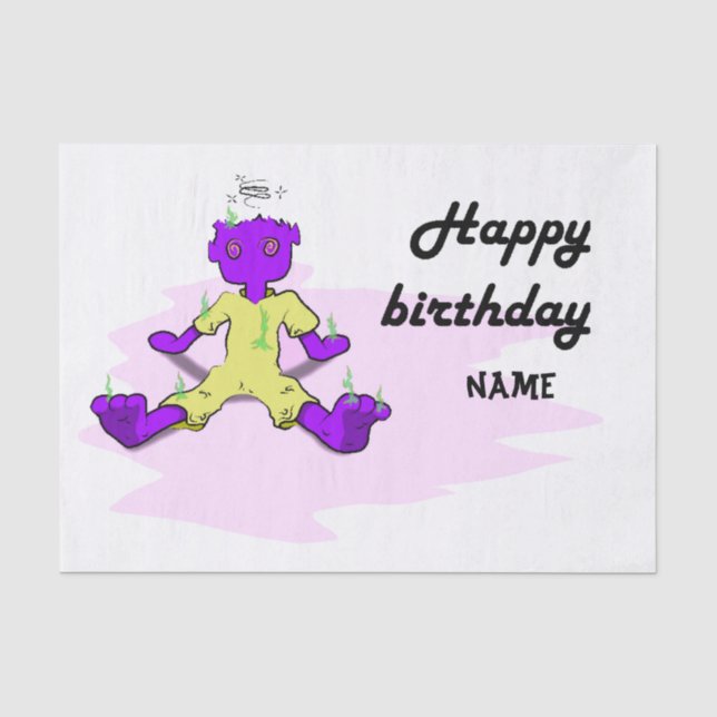 Monster-Geburtstag-Testpapier Seidenpapier (Vorderseite)