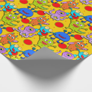 Monster-gelbe lila rote blaue orange geschenkpapier