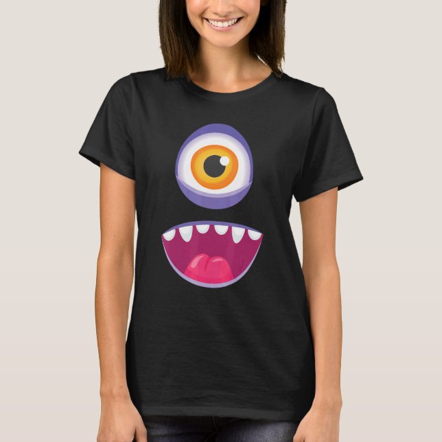Monster Gesichtskostüm Halloween Kinder Erwachsene T-Shirt (Vorderseite)