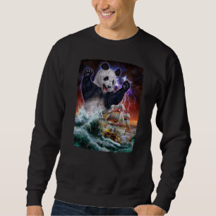 Monster Giant Panda als Kraken ein Kriegsschiff an Sweatshirt