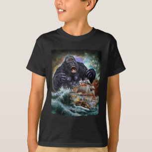 Monster Gorilla als Kraken angreifen ein Kriegssch T-Shirt