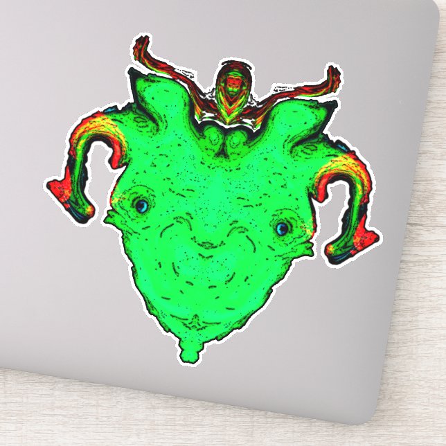 Monster-Gott-Gesicht Aufkleber (Detail)