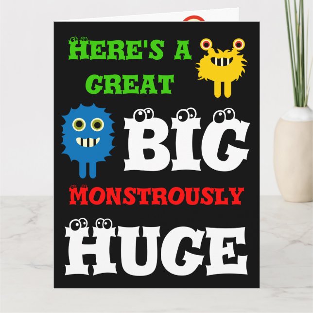 Monster Great BIG Grosses 8 x 11 Happy Birthday Ca Karte (Vorderseite)