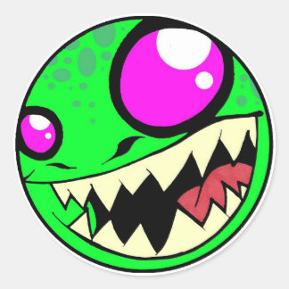 Monster Green Runder Aufkleber