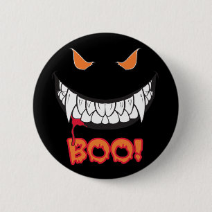 Monster Grin Boo! Runder Knopf für Männer Button