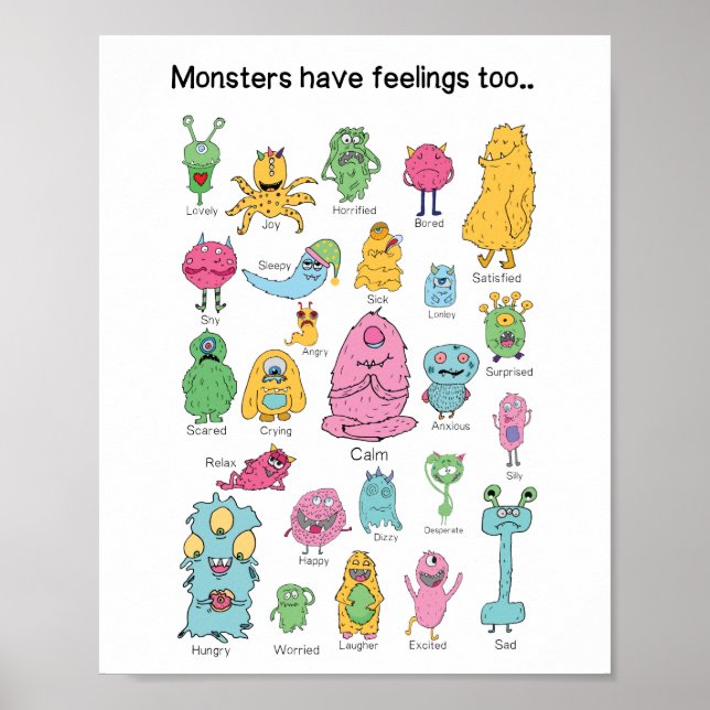 Monster haben Gefühl Poster (Vorne)
