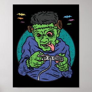 Monster Halloween Costume Gaming Video-Spiel Contr Poster