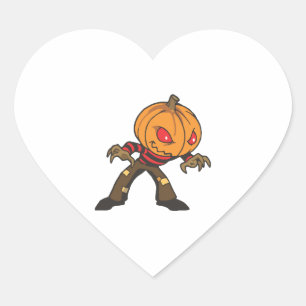 Monster Halloween Herz-Aufkleber