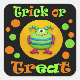 Monster-Halloween-Party Quadratischer Aufkleber