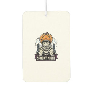 Monster Halloween-Shirt mit Pumpkin Moon Gravur Autolufterfrischer