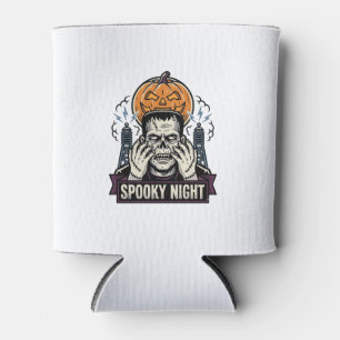 Monster-Halloween-Shirt mit Pumpkin-Moon-Gravur Dosenkühler