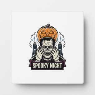 Monster Halloween-Shirt mit Pumpkin Moon Gravur Fotoplatte