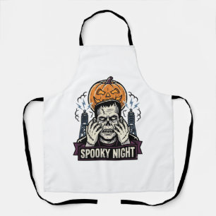 Monster Halloween-Shirt mit Pumpkin Moon Gravur Schürze