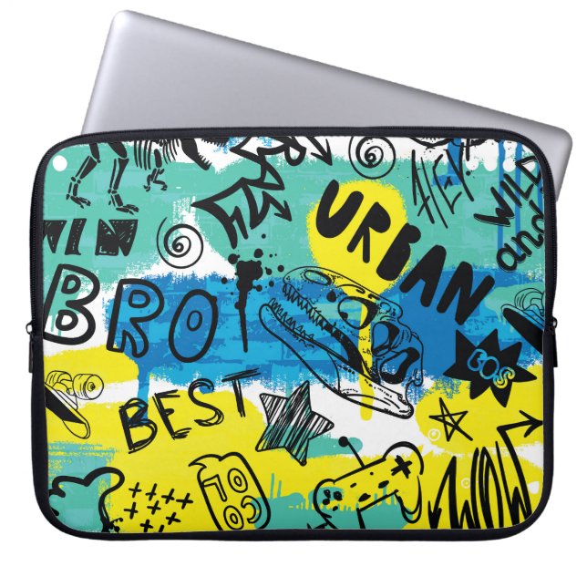 Monster Hand Drawing Kids Pattern Laptopschutzhülle (Vorderseite)