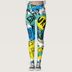 Monster Hand Drawing Kids Pattern Leggings