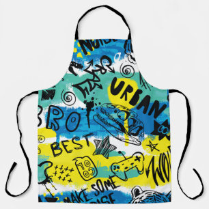 Monster Hand Drawing Kids Pattern Schürze