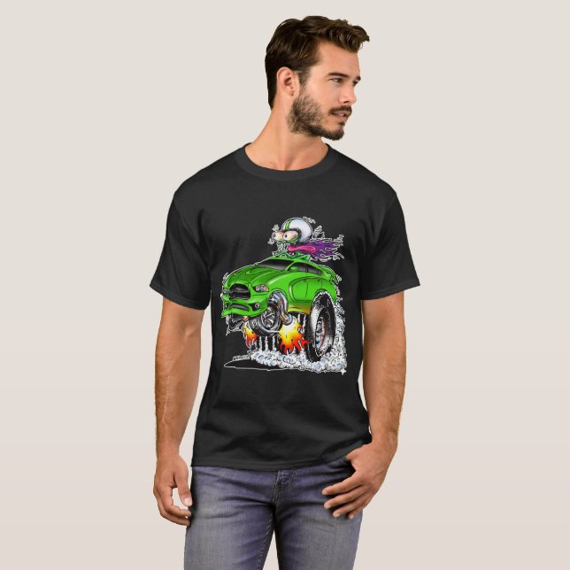 Monster-heißer Rennläufer (Grün) T-Shirt (Vorne ganz)