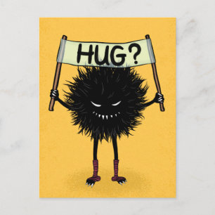 Monster Hug Funny Evil Charakter Postkarte